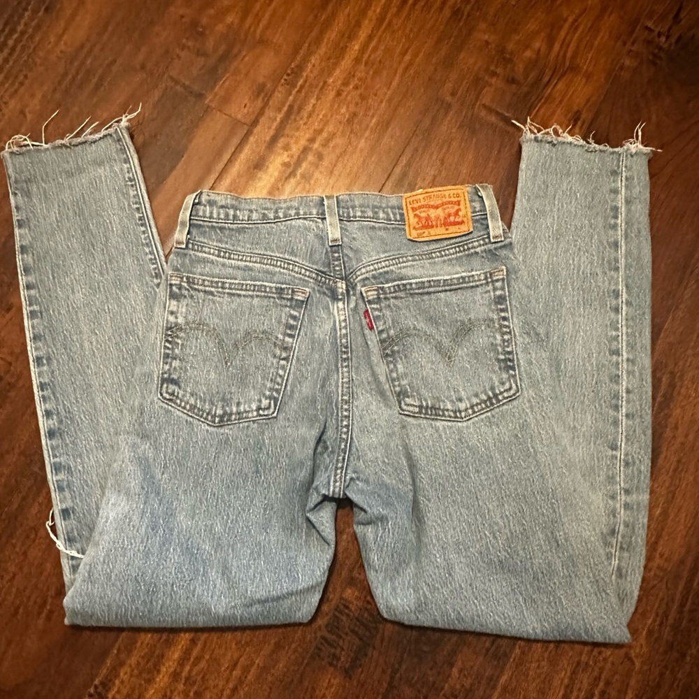 Levi 501 Skinny Denim Jeans Distressed Lightwash